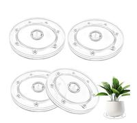 Lazy Susan Turntable, 4 Pack Rotating Display Stand 15 cm Universal Transparent Acrylic Turntable Stand with Lazy Susan Bearing for TV Laptops Monitor Crafts Plants