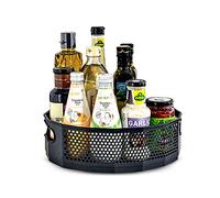 Lazy Susan Turntable Condiment Holder, Honeycomb Shape Rotating Rack