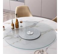 Lazy Susan Turntable, Large Tabletop Rotating Tray for, Tempered Glass Serving Plate, Smooth Spin