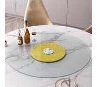 Lazy Susan Turntable, Large Tabletop Rotating Tray for, Tempered Glass Serving Plate, Smooth Spin