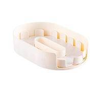 Lazy Susan Turntable Rotating Condiment Organizer Rack For Refrigerator Kitchen With PET Material And Easy Access(Beige)