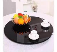Lazy Susan Turntable, Rotating Serving Plate for Dining Table, Smooth Spin Round Tray, Black Centerpiece Ideal for Entertaining