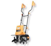 Lazy Tools 1500W Electric Soil Tiller 400mm Working Width, 220mm Depth Garden Cultivator Rotavator, 6 Steel Blade Couples 400Rpm, 10M Cable