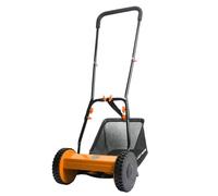 Lazy Tools Push Lawn Mower 300mm, 4 Heights 16-40mm, 18L Box, 6kg Lightweight in Orange Lazy Tools Orange