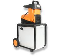 Lazy Tools SHHHHHRED Ultra Quiet Garden Shredder 2800W - Adjustable Cutting Size, Max 45mm Capacity, 60L Collection Box, Automatic Feed, Induction Motor, Transport Wheels