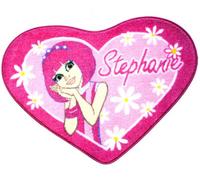 Lazy Town 'Stephanie' Heart Shaped Childrens Bedroom Rug 90cm x 67cm (3' x 2' Approx) Featuring Stephanie