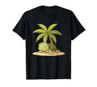 Lazy Turtle Under Palm Tree On Beach Summer T-Shirt