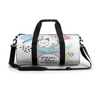 Lazy Unicorn Sport Duffel Bag Gym Bag Weekend Overnight Bag for Travel Camping Hiking Beach 45x23x23cm
