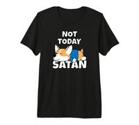 Lazy Welsh Corgi Pembroke Cute Dog Not Today Satan Premium T-Shirt