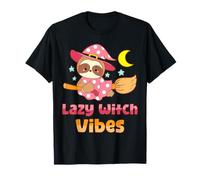 Lazy Witch Vibes Cute Cozy Witchy Halloween Funny Lazy T-Shirt