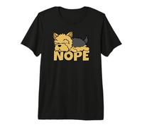 Lazy Yorkie Yorkshire Terrier Cute Dog Nope Premium T-Shirt