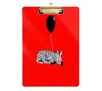 Lazy Zebras Balloon red Plastic clipboard with Design Waterproof for Homework Pediatric Size 9 x 12.5 Tablas para escribir
