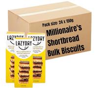 Lazyday Vegan Bulk Buy Biscuits Cookies 150g - Dairy-Free, Egg-Free, Nut-Free Snack | Belgian Dark Chocolate & Crunchy Rice Crispy Base (24, Millionaire’s Shortbread)