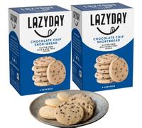 Lazyday Vegan Bulk Buy Biscuits Cookies Chocolate Chip Shortbread Biscuits 2x150g - Dairy-Free, Egg-Free, Nut-Free for Tea Coffee Snack Time