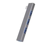 lazyfun Right Angle USB Hubs Made of Aluminium Alloy 4 Ports USB 3.0 Type C and USB 2.0 Ports Space Saving Desktop Organisation Plug and Play Aluminium USB Hubs for Laptops