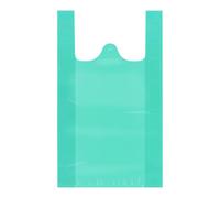 LazyMe 12 x 20 inch Plastic Thick Blue T Shirt Bags, Handle Shopping Bags, Multi-Use Large Size Merchandise Bags, Blue Plain Grocery Bags, Durable, 200 Pcs (200, Lake Blue)