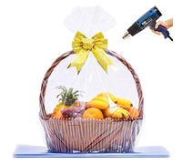 LazyMe Extra Large Jumbo Shrink Wrap Bags Cellophane Wrap for Gift Baskets, 37x45 Inch Christmas Basket Bags (5 pcs, XXL)