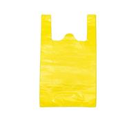 LazyMe T Shirt Bags, Plastic Bags with Handles for Grocrery and Retail Shopping, Bolsas De Plastico Para Negocio, 12x20 Inch (Yellow, 50pcs)