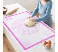 Lazymi Silicone Baking Mat Non-Stick: Extra Large 91 x 61 cm Pastry Mat for Rolling Dough - Baking Sheet with Measurement for Kitchen - Heat-Resistant & Reusable Pizza Accessories for Baker - Purple
