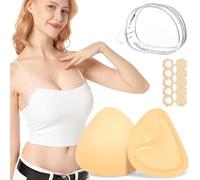 LAZYROSY Double Sided Sticky Bra Ultra Boost Inserts Pads Reusable Push Up Lift Self Adhesive Bra Pads for Bikini Swimsuit, Beige, B