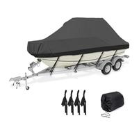 LazySof Universal Boat Cover Waterproof Cold-resistant 210D Oxford All Weather Protection for V-hull Runabout Jumbo Boat,25to27FT: 1008 * 590CM