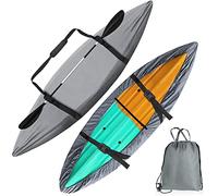 LazySof Universal Camouflage Kayak 420D Oxford Waterproof UV Resistant Dust Storage Cover Shield, Fishing Boat/Kayak/Canoe Canoe Boat,4.1to4.5m