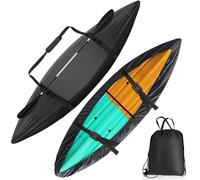 LazySof Universal Kayak Covers, for Fishing Boat Kayak Canoe UV Protection Canoe Cover 420D Oxford Protection Storage Dustproof Cover,Black,Fit 5.1to5.5m