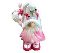 Lazyspace Christmas Halloween Gnomes Ornaments for Christmas Halloween Decorations, Christmas Gonk Hanging Plush Gnome Halloween Decor with Flamingo Design