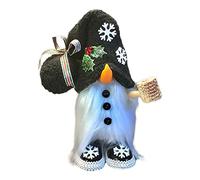 Lazyspace Christmas Halloween Gnomes Ornaments for Christmas Halloween Decorations, Christmas Gonk Hanging Plush Gnome Halloween Decor with Black Snowflake Design