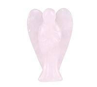 Lazyspace Ornaments Rose Quartz Carved Angel shaped Decor Pink Crystal Healing Stone Gemstone Decoration Gift for Friends