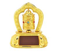 Lazyspace Ornaments Tibetan Tibet Buddhist Solar Energy Spinning Prayer Wheel for Car Interior Decoration, Gift for Friends