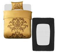 Lazzaro 3 Pcs Single Duvet Cover Set with Matching Black Single Fitted Sheet 40 cm Extra Deep Pocket - UltraSoft Breathable Premium Satin Silk Reversible Quilt Cover Bedding Set For All Seasons