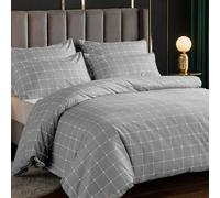 Lazzaro 4 Pcs Super King Duvet Set with Matching Black Super King Fitted Sheet 40 cm Extra Deep Pocket - Premium Microfibre Reversible Quilt Cover Bedding Set For All Seasons