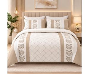 Lazzaro Double Duvet Set - Premium Microfiber Double Duvet Cover (200 x 200 cm) 3 PCs - Ultrasoft Hypoallergenic Reversible Quilt Cover Bedding Set With Zipper Closure