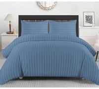 Lazzaro Satin Stripe Double Duvet Set - Premium Hotel Quality Quilt Cover Double Bedding Set 3 Pcs - Hypoallergenic Ultra Soft Double Duvet Cover With Zipper Closure
