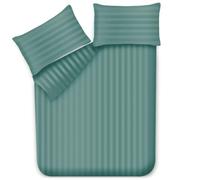 Lazzaro Satin Stripe Double Duvet Set - Premium Hotel Quality Quilt Cover Double Bedding Set 3 Pcs - Hypoallergenic Ultra Soft Double Duvet Cover With Zipper Closure