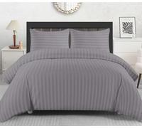 Lazzaro Satin Stripe Super King Duvet Set - Premium Hotel Quality Quilt Cover Super King Size Bedding Set - Hypoallergenic Ultra Soft Superking Duvets Sets With Zipper Closure