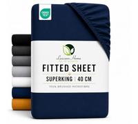 Lazzaro Super King Fitted Sheet Extra Deep Pocket 40 cm (16 inches) Elastic Bed Sheets - Premium Brushed Microfiber Superking Fitted Sheet - Ultrasoft Hypoallergenic Fade Resistant