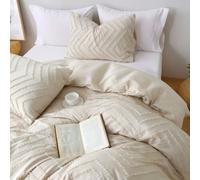 Lazzaro Tufted Double Duvet Set Ultrasoft Durable Duvet Cover Double For All Seasons With Zipper Closure