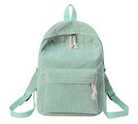 Lazzboy Bag Women Girls Vintage Corduroy Soft Backpacks Solid Plain Student Bags Striped School Daypack(Green,11.02(L) x4.72(W) x15.75.0(H))