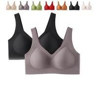 Lazzda Jelly Bra, 2026 New Strip Wireless Push-Up for Women,Seamless Soft Comfort Lifting Wire-Free Bra(Black+Coffee,L)