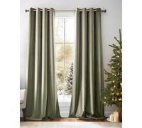 Lazzzy Blackout Velvet Curtains - Thermal Insulated Drapes 84 Inch Long for Bedroom and Living Room - Darkening Window Treatments With Grommets - Set of 2 Panels in Sage Green