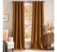 Lazzzy Blackout Velvet Gold Thermal Insulated Curtains 108 Inch Extra Long Drapes for Bedroom Living Room Window Treatments Grommet Luxury Drapes Set of 2 Panels Gold Brown