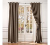 Lazzzy Dark Brown 84 Inch Long (52 x 84 Inch) Blackout Velvet Curtains Thermal Insulated Blackout Curtain Drapes Luxury Back Tab Window Treatments for Bedroom Living Room 2 Panels, Truffle