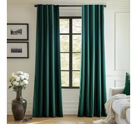 Lazzzy Green Velvet Blackout Curtain Thermal Insulated Curtain for Bedroom Living Room Darkening Privacy Drapes Noise Reducing Velvet Drape Rod Pocket 84 Inch Long (1 Panel) Emerald Green