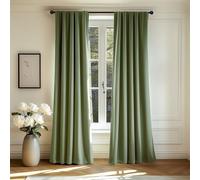 Lazzzy Green Velvet Blackout Curtain - Thermal Insulated for Bedroom Living Room, Darkening Privacy Drapes, Noise Reducing, Rod Pocket, 96 Inch Long, 1 Panel, Sage Green