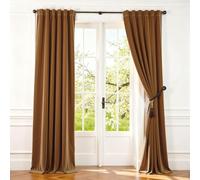 Lazzzy Velvet Blackout Curtains Thermal Insulated Curtains Room Darkening Super Soft Luxury Curtains for Bedroom Rod Pocket Window Drapes for Living Room 2 Panels 52 by 96 Inch Gold Brown