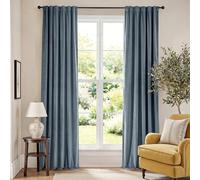 Lazzzy Velvet Blackout Curtains Thermal Insulated Room Window Drapes Super Soft Luxury Curtains for Living Room Bedroom Rod Pocket 2 Panels, Dark Slate, 52" W x 102" L
