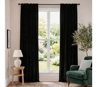 Lazzzy Velvet Blackout Extra Long Curtains Thermal Insulated Room Window Drapes Super Soft Luxury Curtains for Living Room Bedroom Rod Pocket 2 Panels, Black, 52" W x 120" L