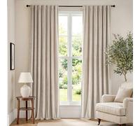 Lazzzy Velvet Curtain Panels Beige Thermal Insulated Rod Pocket Super Soft Luxury Drapes Home Decor Living Room for Bedroom Window Curtains Rod Pocket 2 Panels 84 Inches